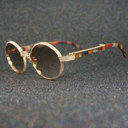 2022 Factory Wholesale New Quavo Wood Luxury Peacock Wooden Sunglasses Mens Retro Design Shades Rhinestone Sunglass Tradition Sunnies