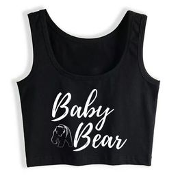 Crop Top Female Baby Bear cute gift for kids Casual Inscriptions SleevelTank Top Women X0507