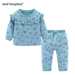 Mudkingdom Children's Clothes Set Cartoon Unicorn Autumn Winter Sweatshirt Jogger Pants Kids Outfits 210615