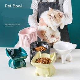 Cute Cat Bowl Luxury Ceramic Puppy Dog Bowl Pet Bowls Food Bowl Cat Bowls for Cats Water Food Feeder Best Selling Pet Supplies Y200922