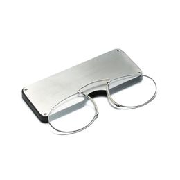 -Randlose Lesebrille Nasenclip auf Mini Für Männer Frauen Pince-Nez Tragbare Lupe Oval mit Fall +1 1.5 2 Sonnenbrillen