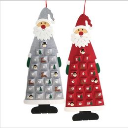 LuanQI Christmas Advent Calendar Felt Santa Claus Countdown Calendar Christmas Decorations For Home Ornaments Xmas Tree Pendant 211104