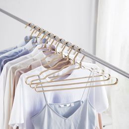 ORZ Metal Clothes Organiser Hanger Aluminium Alloy Gold Closet Hanger Adult Skirt Dress Scarf Coat Suit Dress Cabide Hanger 210318