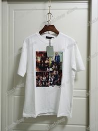 xinxinbuy men printed t shirts polos designer Oil Painting paris print clothes short sleeve mens shirt tag white black 05