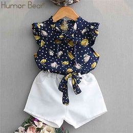 Girls Clothing Sets Summer European and American Style Printing Design Kids Baby Children 210611