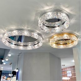 New Modern LED Crystal Chandelier Ceiling Lamp Gold / Chrome American Decorative Pendant Lamps Light for Living Room Lighting