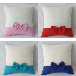 Bowknot Pillow Case Personalised Sublimation DIY Sofa Cushion Cover Hotel Bedroom Decoration 40*40cm 4931 Q2