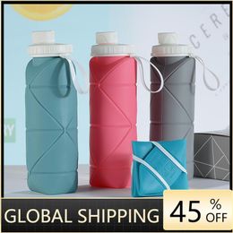 Water Bottle Outdoor Sports Folding Collapsible Grade Silicone Cup Portable Compression Travel Camping