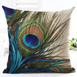 Cushion/Decorative Pillow Fashion Peacock Feathers Printed Cushion Cover Decorative Sofa Throw Car Chair Home Decor Case Almofadas Cojines