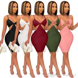 Fashion Temperament Womens Dresses Spring And Summer New Style Bra Strap Hollow Out Sexy Show Backpack Hip Mini Skirt Dress