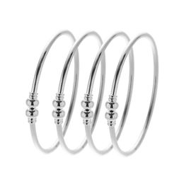 Bangle Free Size Openable 4Pcs/Lot Glossy Women Men Girls Bangles Adjustable African Silver Jewellery Gifts