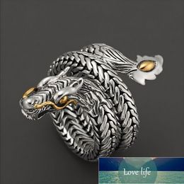 Punkboy Unique Silver Colour Two-tone Domineering 3D Stereo Dragon Metal Male Ring for Party Jewellery Accessories Size 6-13 Factory price expert design Quality Latest