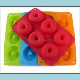 Baking Mods Bakeware Kitchen, Dining & Bar Home Garden 6-Cavity Sile Donut Tray Non-Stick Cake Mold Making Tool And Heat-Resistant Reusable