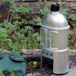 field stove NZ - Water Bottle Sports Camping Mountaineering Field Survival Equipment Tactical Portable Lunch Box Alcohol Stove Four-piece Set Army Fan
