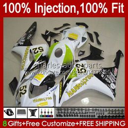 Injection Mould Fairings For HONDA CBR 1000 RR CC 1000RR CBR1000RR 06 07 Body 59No.57 100%Fit CBR1000 RR 1000CC 2006 2007 CBR1000-RR 06-07 OEM Bodywork Kit HANNSpree