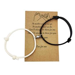 2022 Hot Magnet Bracelet Couple Handmade Adjustable Rope Matching Braslet Infinite Love Braclet Lucky Black White Brazalete Gift
