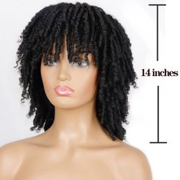 Soft Short Synthetic Wigs For Black Women 14 inch High Temperature Fiber Dreadlock Ombre Burg Crochet Twist Hairfactory direct