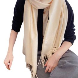 Womens Winter Warm Tassels Scarf Casual Soft Long Scarves Solid Large Size Shawl