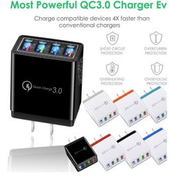 4 Port Fast Quick Charge QC 3.0 USB Hub charger 3.5A Power Adapter EU / US Plug Travel Phone Battery chargers