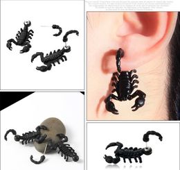 Punk Black Scorpion personality double-sided Earrings New Star funny alternative Earrings GC427