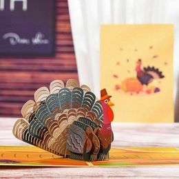 Greeting Cards Thanks Turkey Card 3D Thanksgiving Fall Thank You Bless