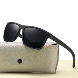 Occhiali da sole polarizzati stile sportivo vintage da uomo Occhiali da sole quadrati neri da guida per occhiali da sole di lusso da donna