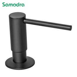 Samodra Black Liquid Soap Dispensers Brass Pump Head With 500ML PE Bottle Build in Dispenser soap For kitchen accessories 211206