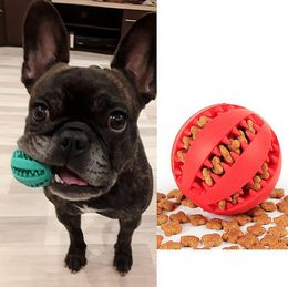Dog Toys Funny Interactive Elasticity Ball Food Extra-tough Rubber Tooth Clean Balls Chew Toy Pet Supplies 6 Colors BT6758