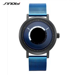 Sinobi High Quality Unique Rotate Creative Men's Watch Stainless Steel Quartz Wristwatches Luxury Sports Men Clock Reloj Hombre Q0524