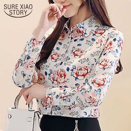 Fashion Spring Long Sleeve Print Korean Print Plus Size Women Tops and Blouses Blusas Mujer De Moda Ladies Shirts 8339 50 210527