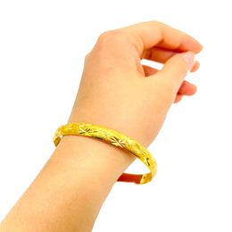 Bangle 1pcs Dubai Fashion Bracelets Jewelry Gold Color Ethiopian Bangles For Women Africa Arab Items Wholesale Wedding Gift