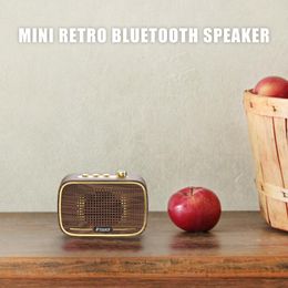 Portable Speakers INWA Retro Mini Wireless Bluetooth Speaker Plastic Wooden Grain Music Surround Sound System Upgrade Support USB AUX