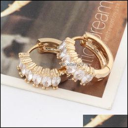 & Hie Jewelrykorea Design Round Hoop Womens Simple Elegant Style Gold Color Earrings Bridal Wedding Party Jewelry Drop Delivery 2021 Tudce