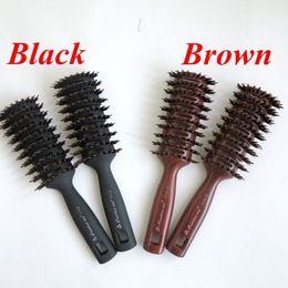 Boar Bristle Hair Brush Brown Colour Comb Brush for Hair Extensions Professional Hair Comb for Salon best selling