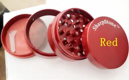 1PCS Sharp Stone herb metal grinder SharpStone 4 parts Hard top tobacco Grinders Diameter 30mm 40mm 50mm 63mm 6 Colours grinder tobacco