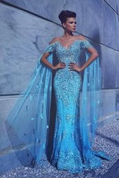 Arabic Mermaid Prom Off The Shoulders Formal Gowns New Arrival Pageant Beaded Appliques Long Dresses Evening Wear