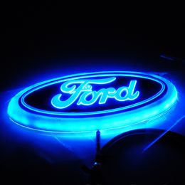 LED 4D car logo light 14 5cm 5 6cm Car Logo Auto Sticker Badge Light Blue Red White Light for ford FOCUS MONDEO288p