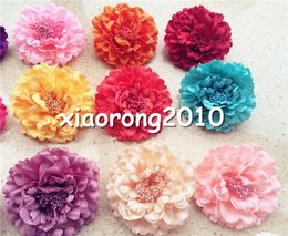 100pcs Artificial Peony Flower Heads with Pin 11cm/4.33" 20 Colors Fabric Rose Camellia Flower Head for Wedding Party Hairclip Flowers