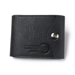 fashion short purse super slim business style magnet closure men designer genuine leather wallets black brown