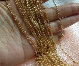 wholesale 10 meter Fashion Jewelry Finding 18k Gold Plated joint Link Chain Stainless steel DIY jewlery Marking Thin 2.2mm