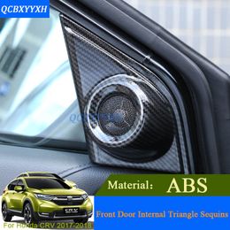 2pcs/lot ABS Car Styling Front Door Internal Triangle Sequins For Honda CRV CR-V 2017 2018 Car Front Door Horsing Sequins Frame