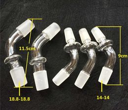 2Pcs Bent Glass Adapter 14mm-14mm male , 18mm -18mm male converter use for glass bong