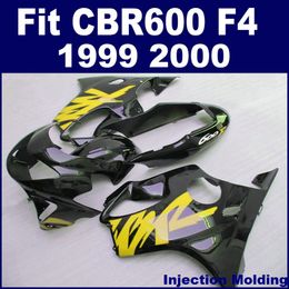 100 road injection molding for honda fairing parts cbr 600 f4 1999 2000 black yellow cbr600 f4 99 00 custom fairing kzsw