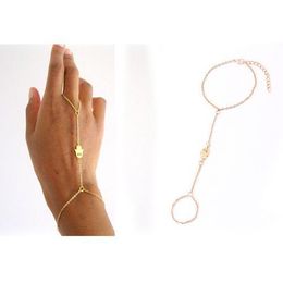 Multi Bracelet Bangle Slave Chain Link Interweave Finger Hand Harness Gold bracelets & bangles 65597
