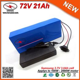 Powerful 2160W Electric Bike Bicycle Ebike Battery 72V 21AH Lithium LI-Ion Battery Pack with 30A BMS 2A Charger Samsung Cell