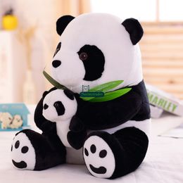Dorimytrader 28'' / 70cm Emulational Animal Panda Toy Funny Stuffed Soft Plush Large Mom and Kid Panda Doll 2 Sizes Free Shipping DY60928