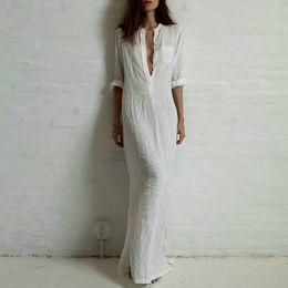 white cotton dress maxi