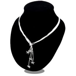 Promotion Sale 925 silver chain necklace Christmas fashion 925 Silver 5 Starfish necklace Jewellery FREE Shipping hot sale 1354