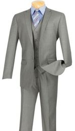 classic highquality mens gray mens office suite and mens groomsmen dress 3 jacket pants vest custom made