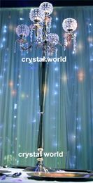 New product! TALL 5arms FLLOR STAND candelabra, wedding crystal ball candelabra